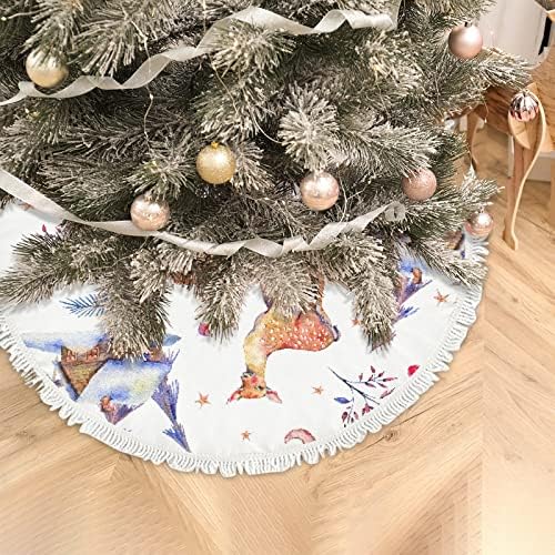 Vantaso 48 polegadas Salia de árvore grande decoração de Natal com borlas, inverno Deer