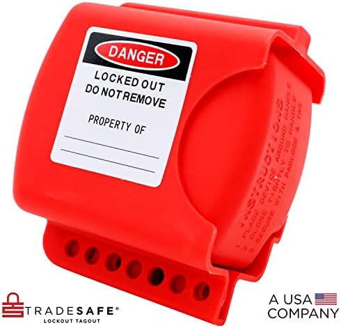 Válvula de esfera flangeada ajustável TradeSafe - trava de etiqueta de bloqueio vermelho trava da válvula
