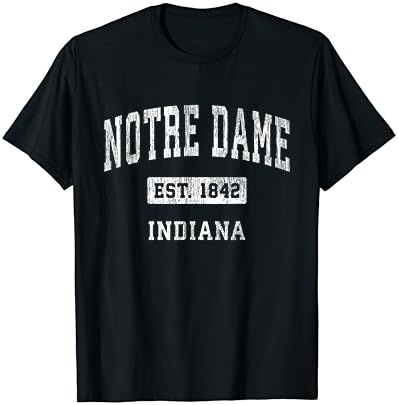 Notre Dame Indiana em camiseta de design esportivo atlético vintage