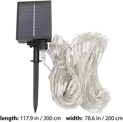 Luzes de rede Solar Mesh String Lights Decorative Solar Light com 8 modos de iluminação 192 LED 24V 3mx2m