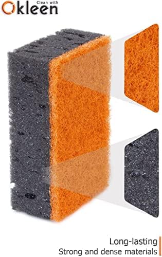 Okleen Black & Orange Multi Use Scrub Sponges. Feito na Europa. 18 pacote, 4.3x2.8x1,4 polegadas.