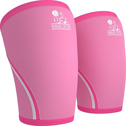 Mangas de joelho nórdicas de elevação grande - pacote rosa com bola de parede 12 lb