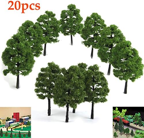 Trinagens verdes de Sewacc Miniature Trees Mini Model Trees 20pcs 9cm cenário paisagem árvores treinar cenários