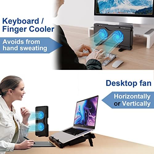 Oimaster Laptop Cooler com suporte ajustável, almofada de resfriamento de laptop 3 velocidades ajustáveis ​​e