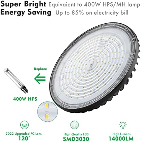100W OVNID LED High Bay Light14000lm High Bay Light Lights 5000K High Bay Lights, ETL listado com a economia