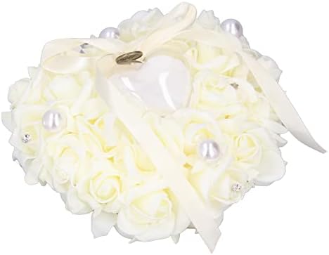 Caixa de travesseiros de casamento do FDIT, cetim de armazenamento de jóias românticas da moda para