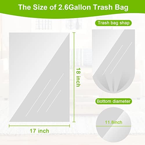 Sacos de lixo transparentes - 100 limpos 2,6 galões de sacos de lixo pequenos （Branco) Para o lixo