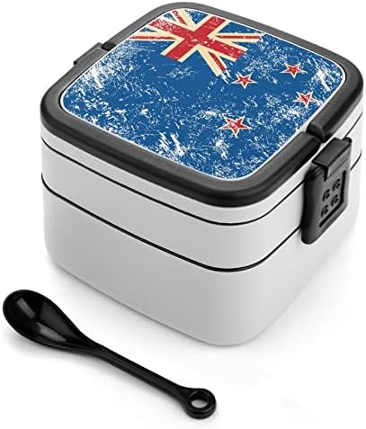Caixa de lancheira de bandeira retro da Nova Zelândia BENTO Caixa de camada dupla portátil BEGO