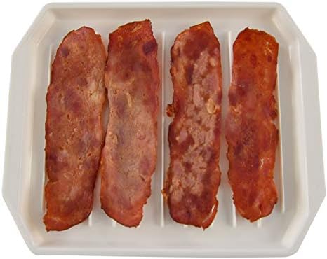 Bandeja de bacon com microondas Home-X, travessa de bacon