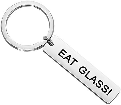 Cenwa Eat Glass Keychain Fãs Presente