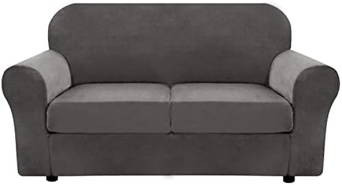 Ulticor 3 peças Velvet Adeseat Cover, luxo espesso de sofá-sofá para sofá de 2 almofada, capa de sofá de