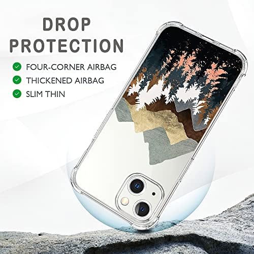 Losthll Compatível com o iPhone 13 Clear Case, Mountain Forest Nature Paispe