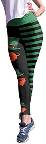 Levante calças de ioga Pontas de impressão Boa calça Pilates Leggings femininas Paddystripes verdes em