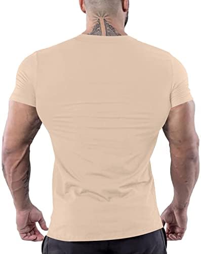 Camisetas musculares masculinas Moda de manga curta camiseta de camiseta de ginástica atlética de ginástica