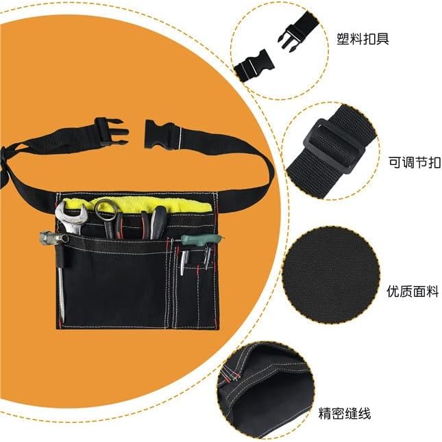 TJLSS Canvas Avental cintura Bolsa de ferramentas ajustável Bolsa de cinto de ferramentas de macacão multi-bolso