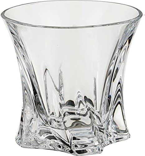 Cooper Collection Modern Crystal Handd Handding Decorative Whisky Tumbler 11oz, conjunto de 6
