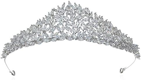 Samky Prestige Collection Sophia Prong Conjunto cúbico de zircônio marquise CRISTAL CRISTAL Tiara Crown T1282