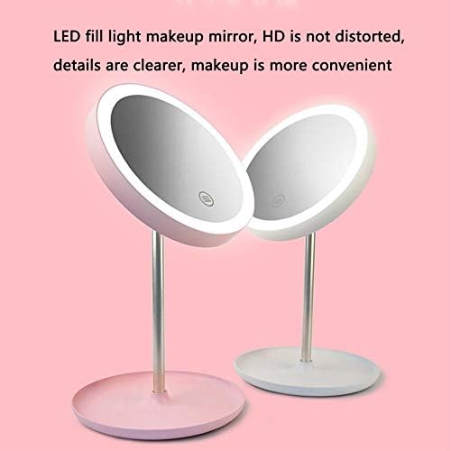 Luncherbox.com Espelho de maquiagem LED, espelho de maquiagem portátil de bateria USB, espelho