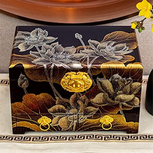 JYDQM Vintage Wooden Treasure Storage Box Piggy Bank Organizador Caixa de economia Caixa de jóias à prova de