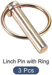 Pino de linchamento de metalixidade com anel 3pcs, pinos de trava de pinos de aço carbono Pino de