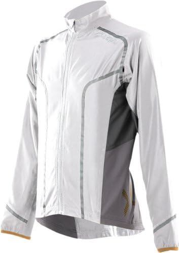 2xu Men's Active 360 ​​Run Jacket, White/Flame Orange, XX-Large