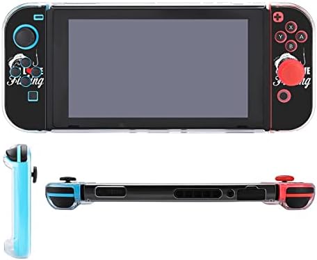 Adoro pescar compatível com troca de proteção de proteção fofa, capa impressa com Nintendo Switch e Joy-Con