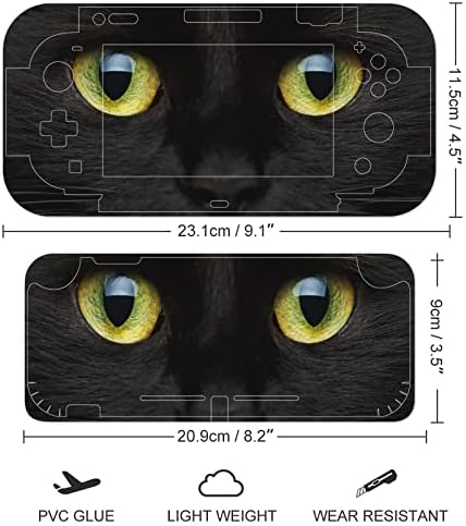Adesivos de filme de gato preto de olhos amarelos adesivos de filme protetores personalizados adesivos