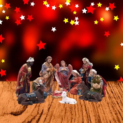 Conjunto de Natal colorido da natividade, 11 peças, decoração de Natal independente da mesa, decoração
