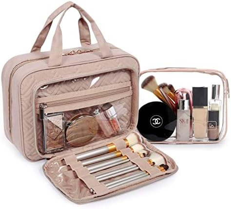 Bagsmart pendurar bolsa de higiene pessoal com bolsa de laptop para mulheres, rosa