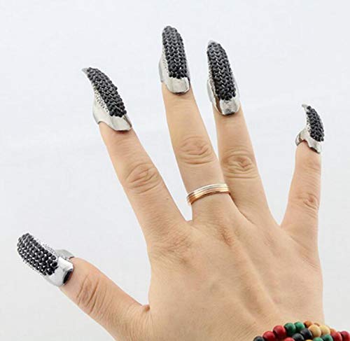 5pcs góticos punk cristal de dedo completo anéis