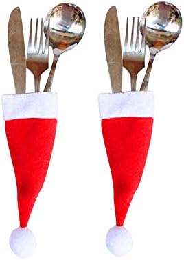 HHMEI 40PCS Christmas Decorativa Tableware Ferramenta de Armazenamento de Armazenamento de Natal Capas de Tableware