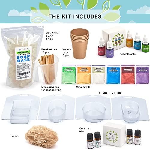 Kit de criação de sabão para adultos orgânicos - kit de sabão para iniciantes naturais - faça seu próprio kit de