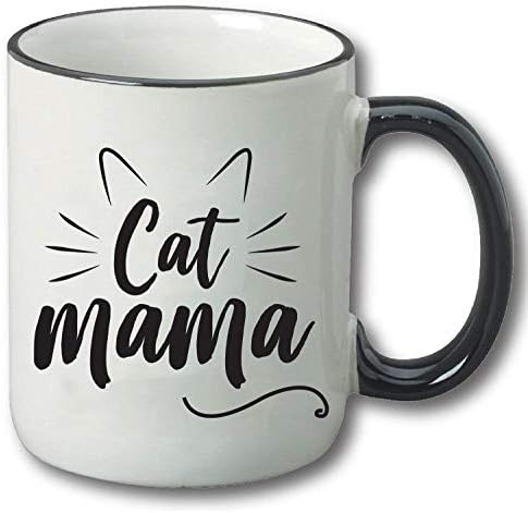 Caneca de café engraçada de gato Mama 11oz - Idéia de presente de Natal exclusiva para amantes de gatos - Presentes
