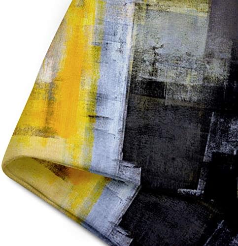 Capas de travesseiro de arremesso de emvência Cinza e amarelo Arte abstrata Decoração de travesseiros de poliéster