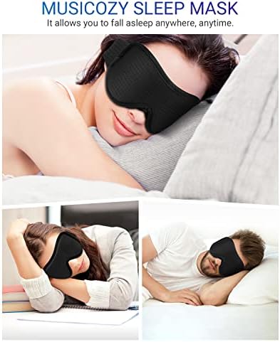 Máscara de sono Bluetooth Musicozy Sleep Bluetooth, Máscara de olho para dormir respirável 3D para homens