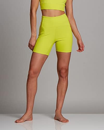 Shorts ativos femininos de Spyder - desempenho de lhorts de bicicleta com cintura alta seca com cintura