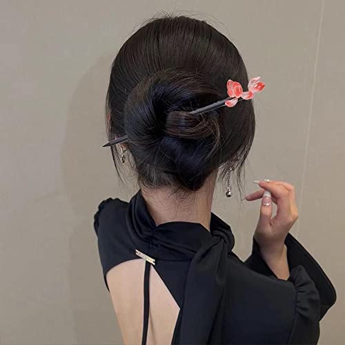 Hair Sticks Hanfu Hairpins chineses Fork Fore Flower Pearl Cabelo de cabelos de madeira para meninas