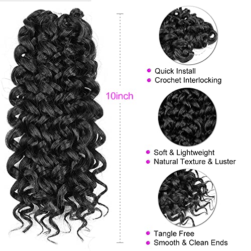 Cabelo curto de crochê para mulheres negras 10 polegadas onda de água Gogo Curl Branças
