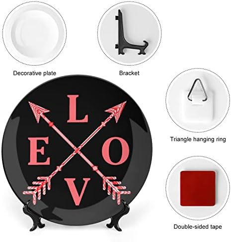 Love Arrow Placa decorativa de cerâmica pendurada com exibição Presentes de casamento personalizados