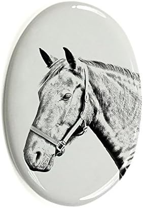 Art Dog Ltd. Danish Warlblood, lápide oval de azulejo de cerâmica com uma imagem de um cavalo