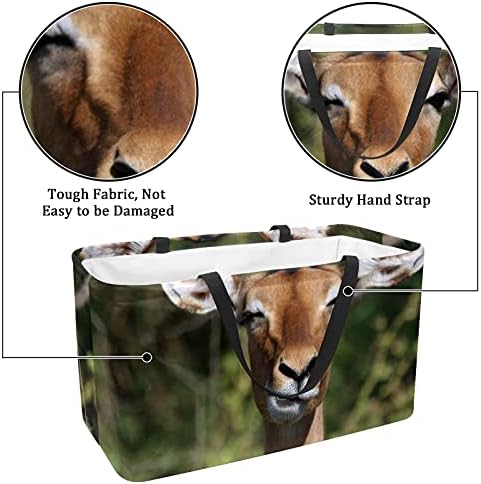 Lorvies Funny Animal Deer Reutilabilable Bolsa de compras Durável Durável - Dever
