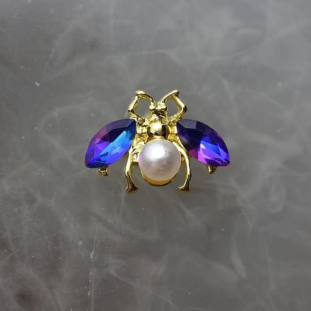 10pcs colorido liga liga de metal abelha 3D Decorações de arte pretações charme jóias de ouro gem japonês