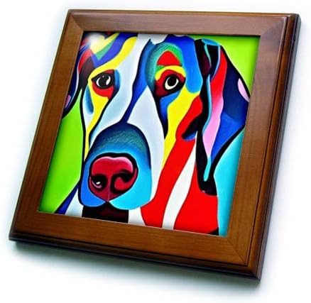 3drose legal engraçado engraçado fofo artsy colorido grande dinamarquês cachorro picasso. - ladrilhos