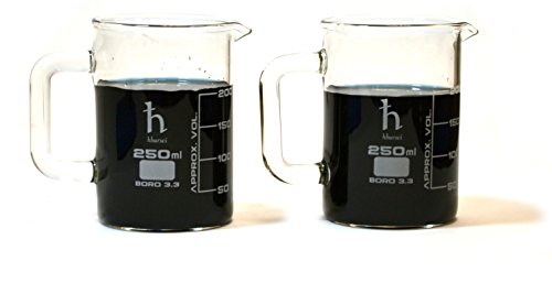 Canecas de copo artesanais premium, vidro de borosilicato de qualidade de laboratório, capacidade de 8,4 onças - pacote de 2 canecas