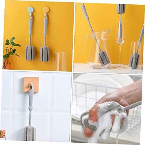 Luxshiny 4 PCs Handle Handle esponja escova de bico de palha de palha Copo de lavagem de lavagem de limpeza de