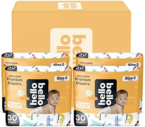 Hello Bello Premium Baby Fregers Tamanho 2 I 120 Contagem de fraldas descartáveis, extra-absorventes,