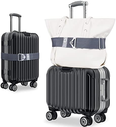 Cinturão de viagem de Tigari, tiras de bagagem para malas adicionam uma bolsa, alça de mala 2 em 1, cinto