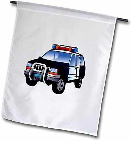 Imagem 3drose de um carro policial fofo - bandeiras