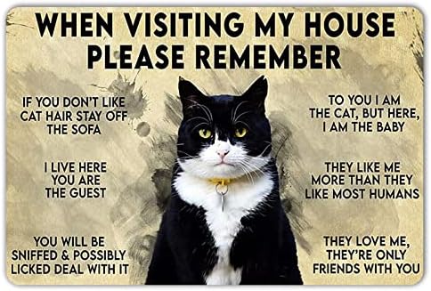 Poster de gato preto de Wisesign ao visitar minha casa, lembre