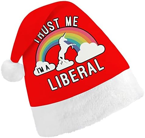 Confie em mim, eu sou um unicron liberal engraçado chapéu de Natal Papai Noel Hats Plush curto